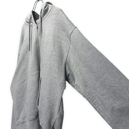 STUSSY Gray Double Face Label Full Zip Hoodie Size XL