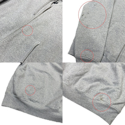 STUSSY Gray Double Face Label Full Zip Hoodie Size XL