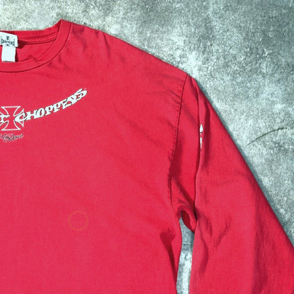 West Coast Choppers 00s Faded Red 4-Print Long Sleeve Tee Size 3XL