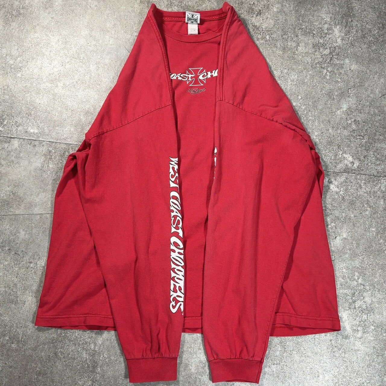 West Coast Choppers 00s Faded Red 4-Print Long Sleeve Tee Size 3XL