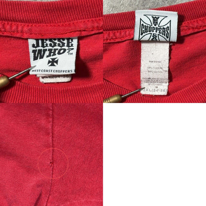 West Coast Choppers 00s Faded Red 4-Print Long Sleeve Tee Size 3XL
