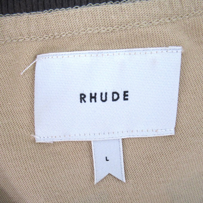 RHUDE Long Sleeve Print T-Shirt Beige Size L