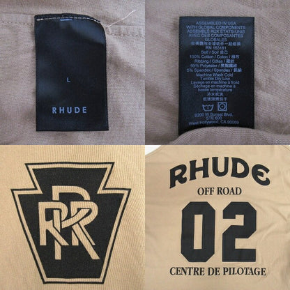 RHUDE Long Sleeve Print T-Shirt Beige Size L