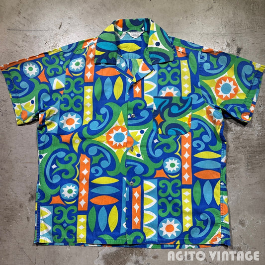 TOWNCRAFT 60s PENNEY'S Print Cotton S/S Shirt Size L