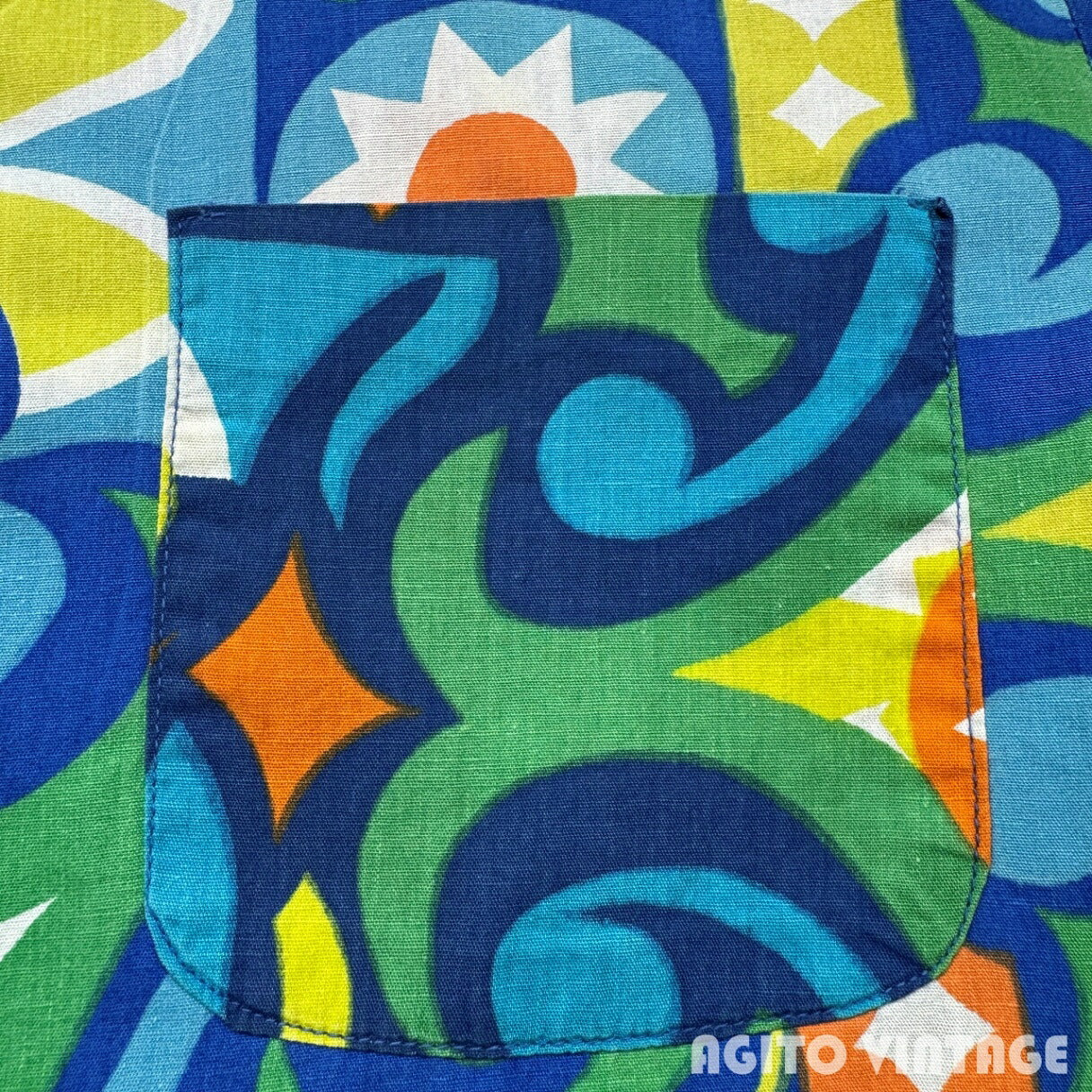 TOWNCRAFT 60s PENNEY'S Print Cotton S/S Shirt Size L