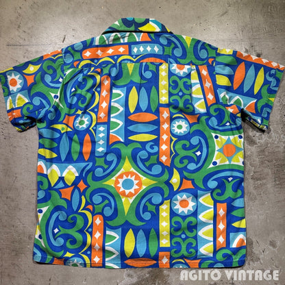 TOWNCRAFT 60s PENNEY'S Print Cotton S/S Shirt Size L
