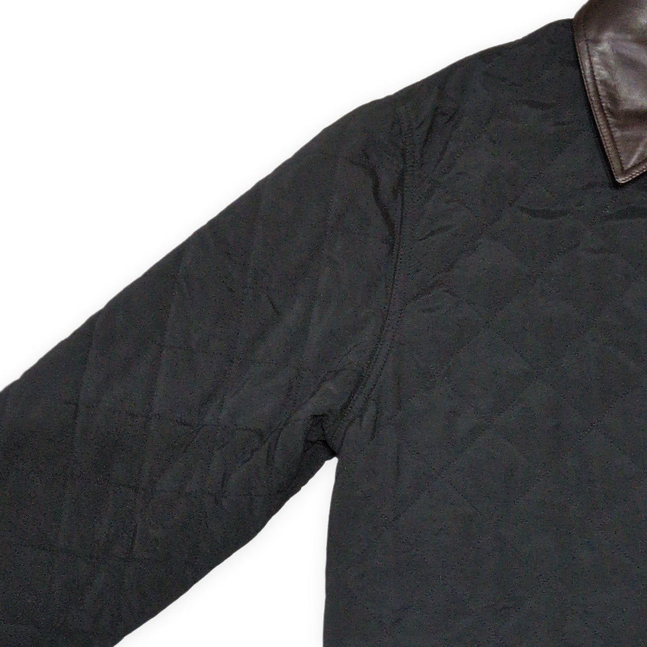 Salvatore Ferragamo 90s-00s Quilted Leather Collar Jacket Size 48