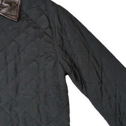 Salvatore Ferragamo 90s-00s Quilted Leather Collar Jacket Size 48