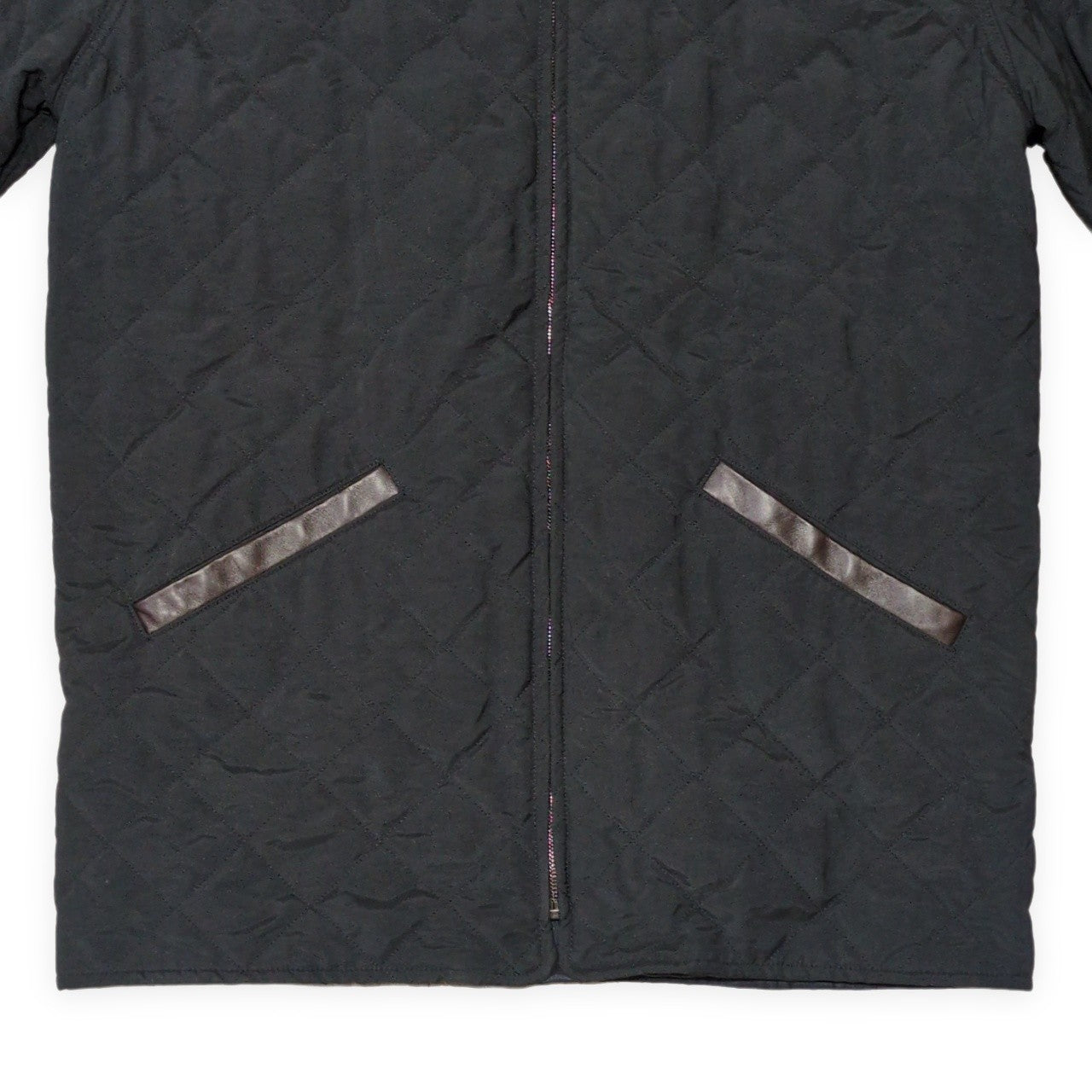 Salvatore Ferragamo 90s-00s Quilted Leather Collar Jacket Size 48