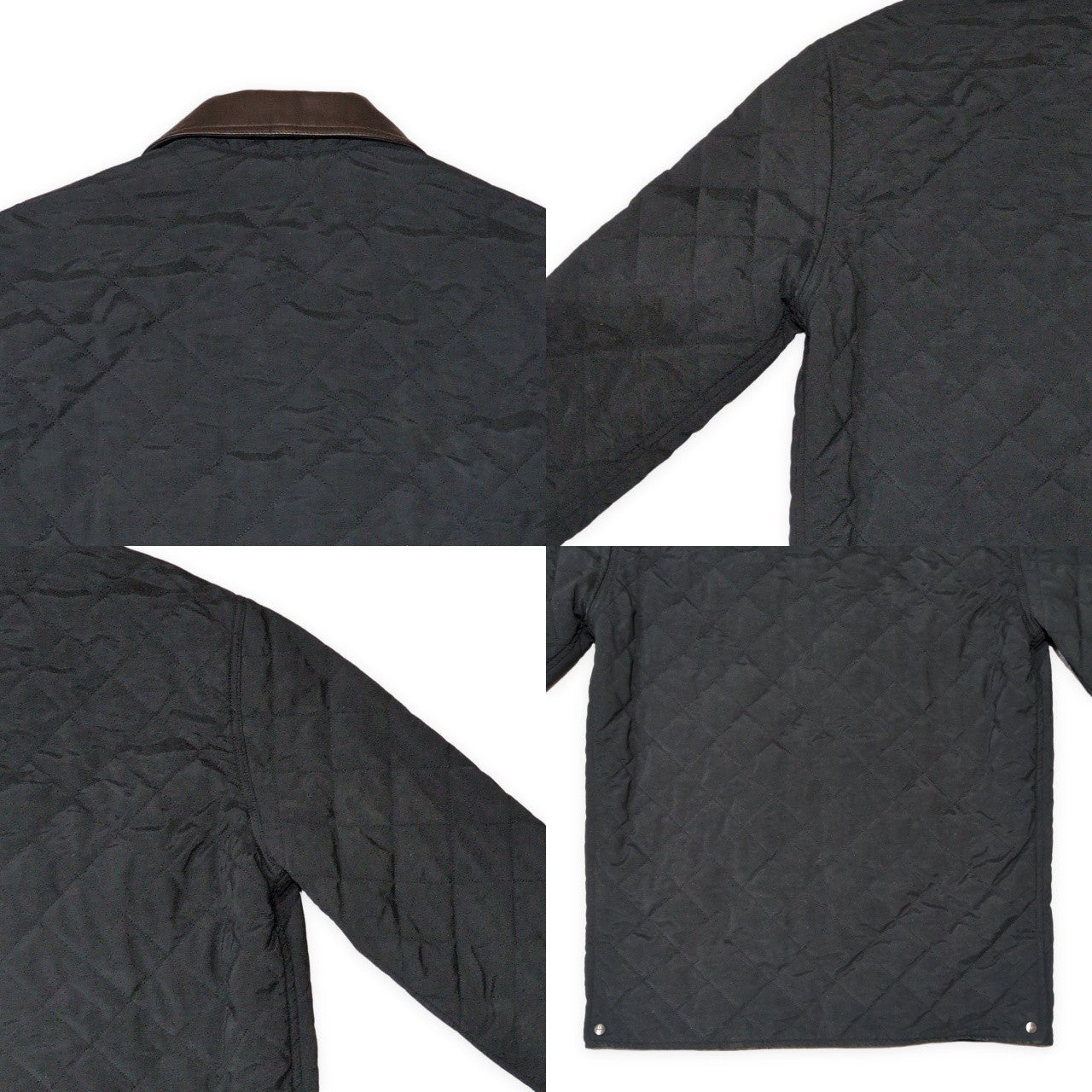 Salvatore Ferragamo 90s-00s Quilted Leather Collar Jacket Size 48
