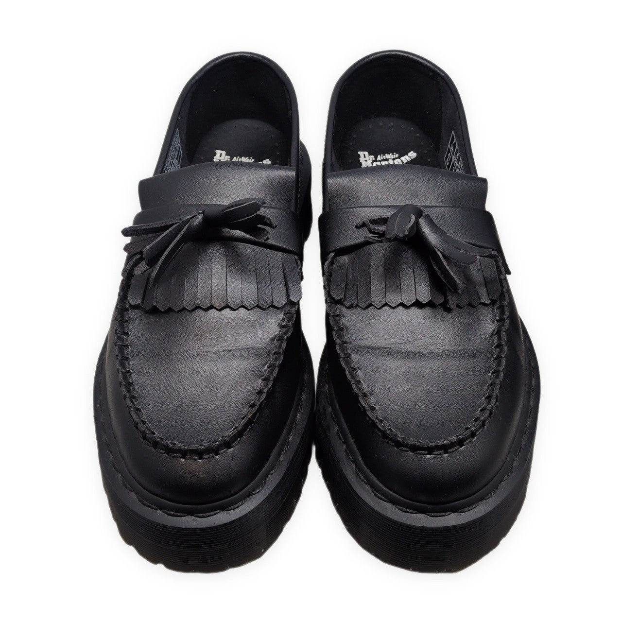Dr.Martens V Adrian Quad Mono Tassel Vegan Black Loafers Size UK7