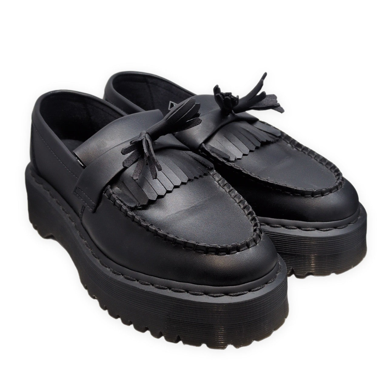 Dr.Martens V Adrian Quad Mono Tassel Vegan Black Loafers Size UK7