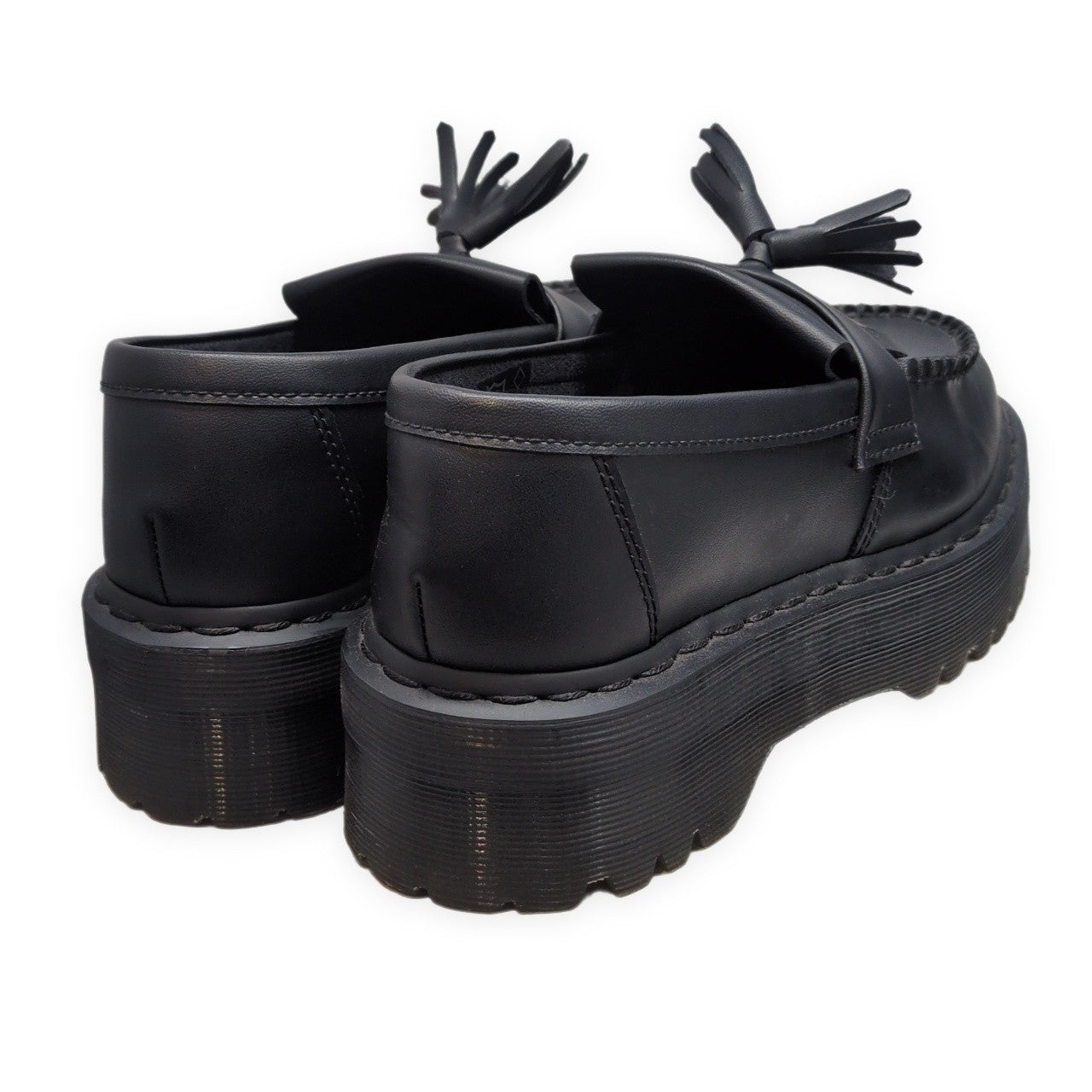 Dr.Martens V Adrian Quad Mono Tassel Vegan Black Loafers Size UK7