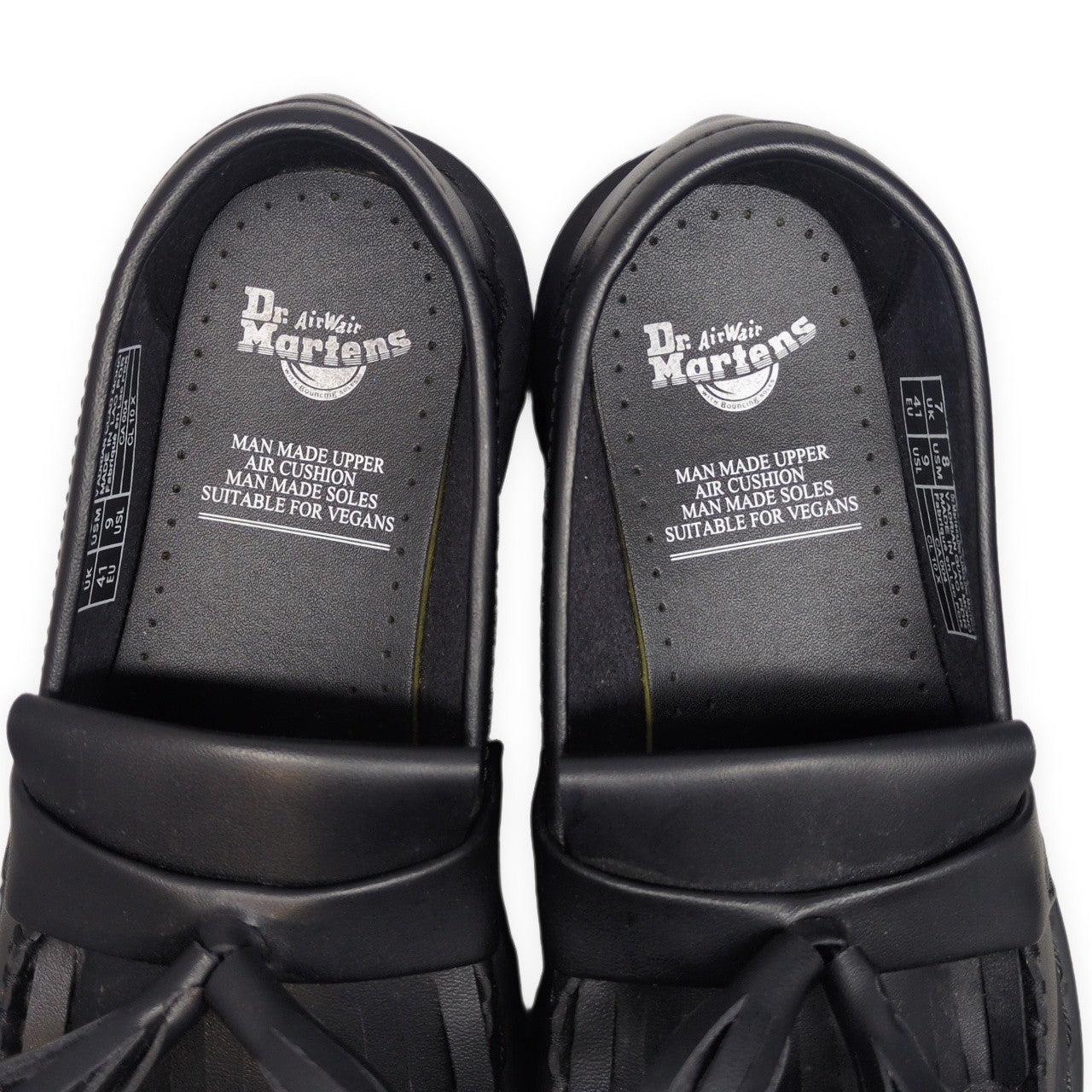 Dr.Martens V Adrian Quad Mono Tassel Vegan Black Loafers Size UK7