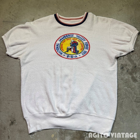BSA 50s Boy Scout Terry Cloth S/S Sweatshirt Jamboree Size L