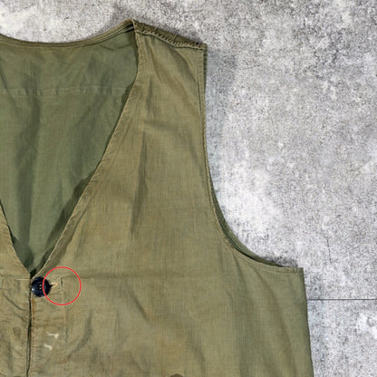Unknown 50s Vintage Leather Patch Hunting Vest Green Size L