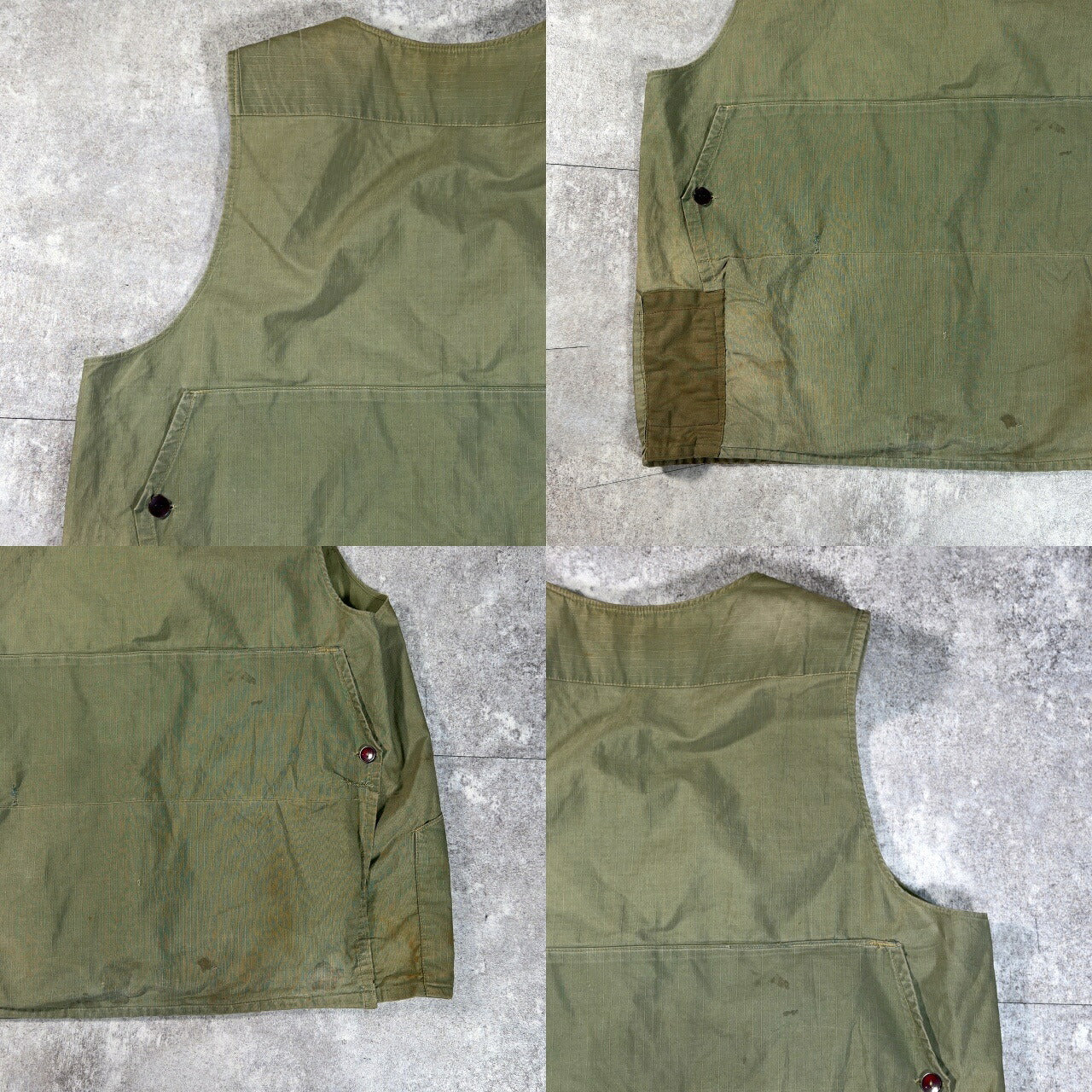 Unknown 50s Vintage Leather Patch Hunting Vest Green Size L