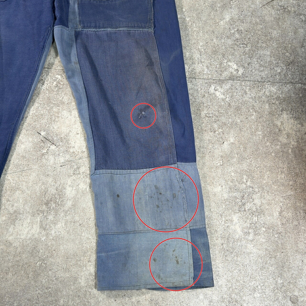 Unknown 50s-60s French Moleskin Patchwork Overalls Vintage