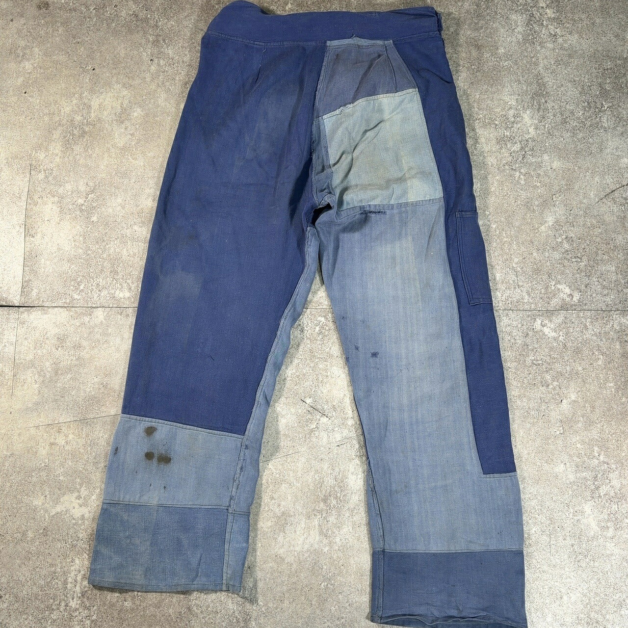 Unknown 50s-60s French Moleskin Patchwork Overalls Vintage
