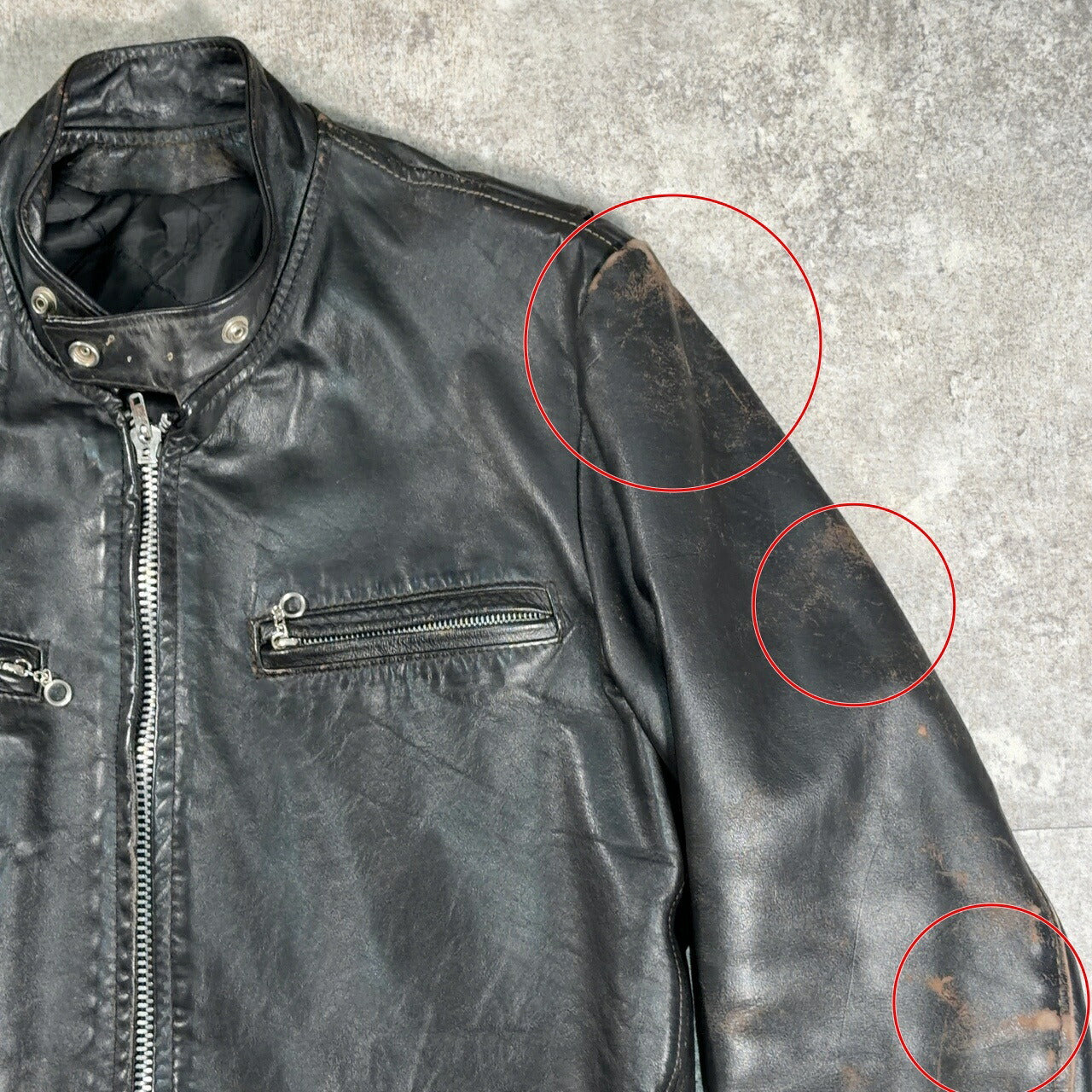 KIRK'S Vintage Single Rider Leather Jacket Black Size M