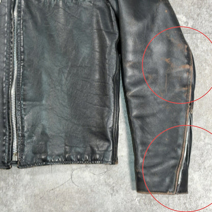 KIRK'S Vintage Single Rider Leather Jacket Black Size M