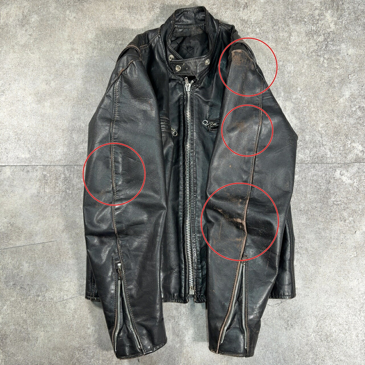 KIRK'S Vintage Single Rider Leather Jacket Black Size M