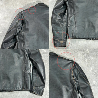 KIRK'S Vintage Single Rider Leather Jacket Black Size M