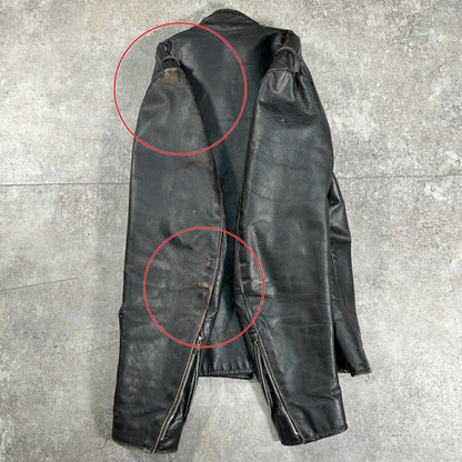KIRK'S Vintage Single Rider Leather Jacket Black Size M