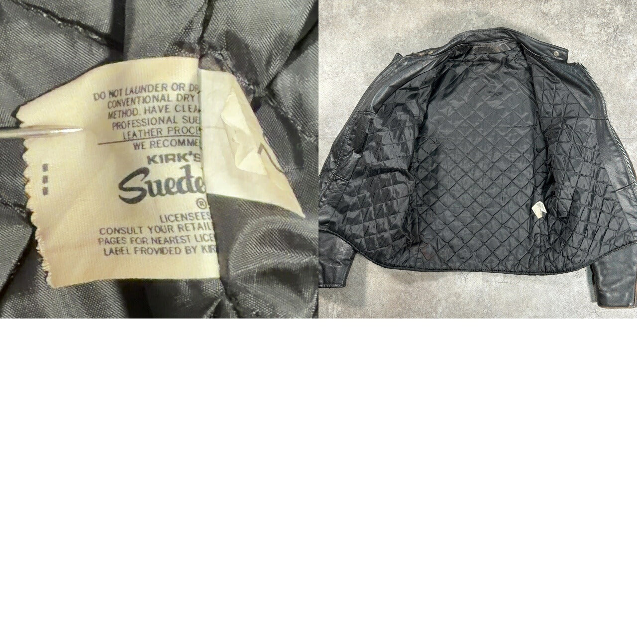 KIRK'S Vintage Single Rider Leather Jacket Black Size M