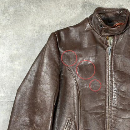 excelled 70s Single Rider Leather Jacket Brown Size M