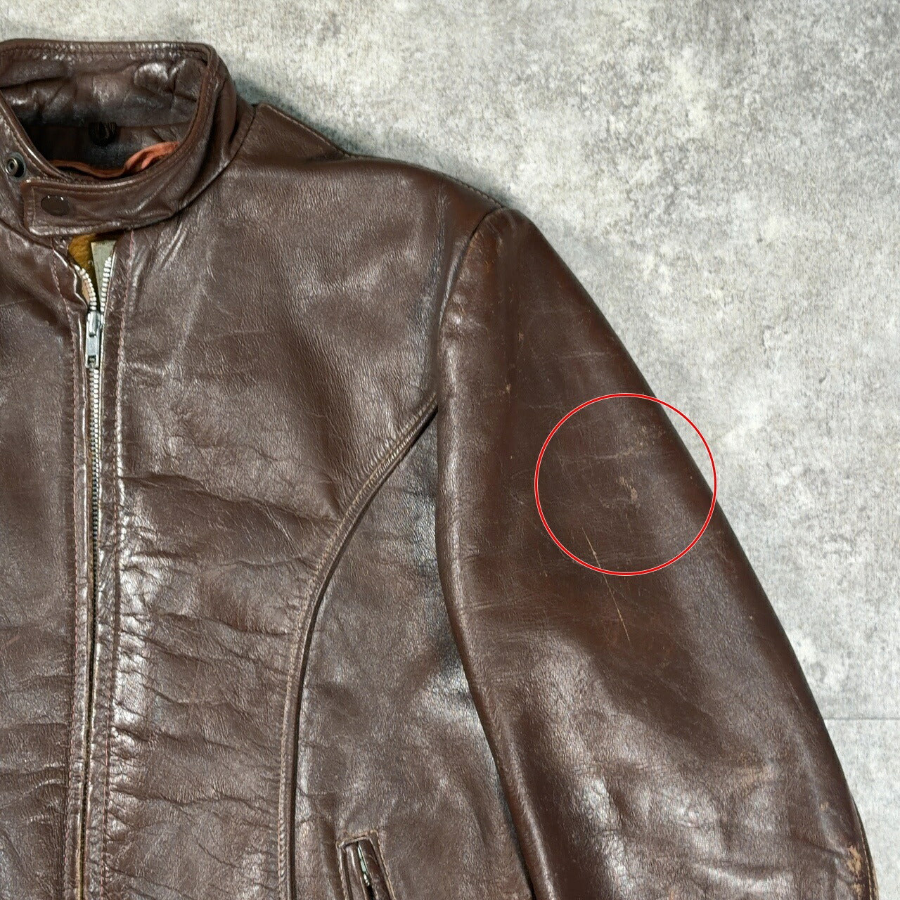 excelled 70s Single Rider Leather Jacket Brown Size M