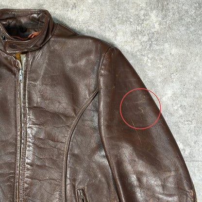 excelled 70s Single Rider Leather Jacket Brown Size M