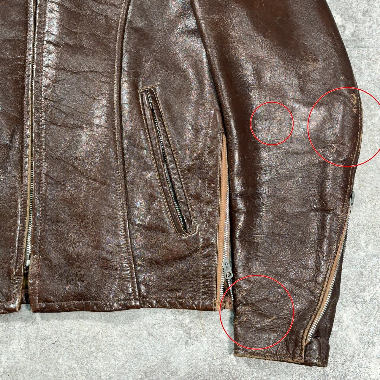 excelled 70s Single Rider Leather Jacket Brown Size M