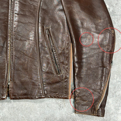 excelled 70s Single Rider Leather Jacket Brown Size M