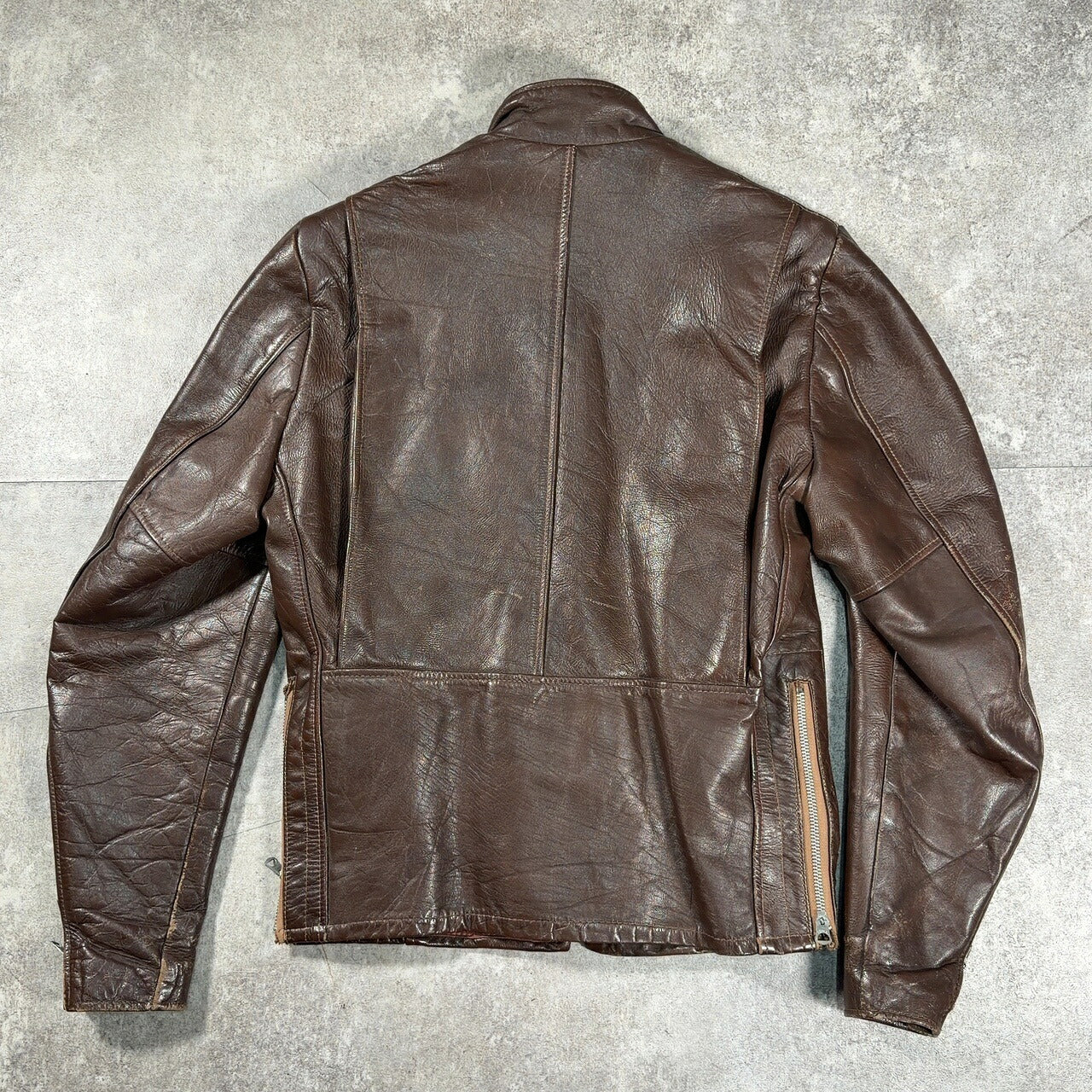 excelled 70s Single Rider Leather Jacket Brown Size M