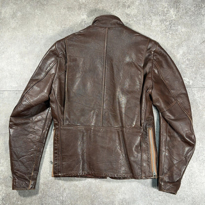 excelled 70s Single Rider Leather Jacket Brown Size M