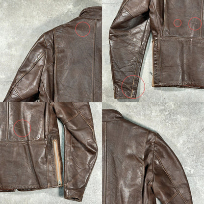 excelled 70s Single Rider Leather Jacket Brown Size M