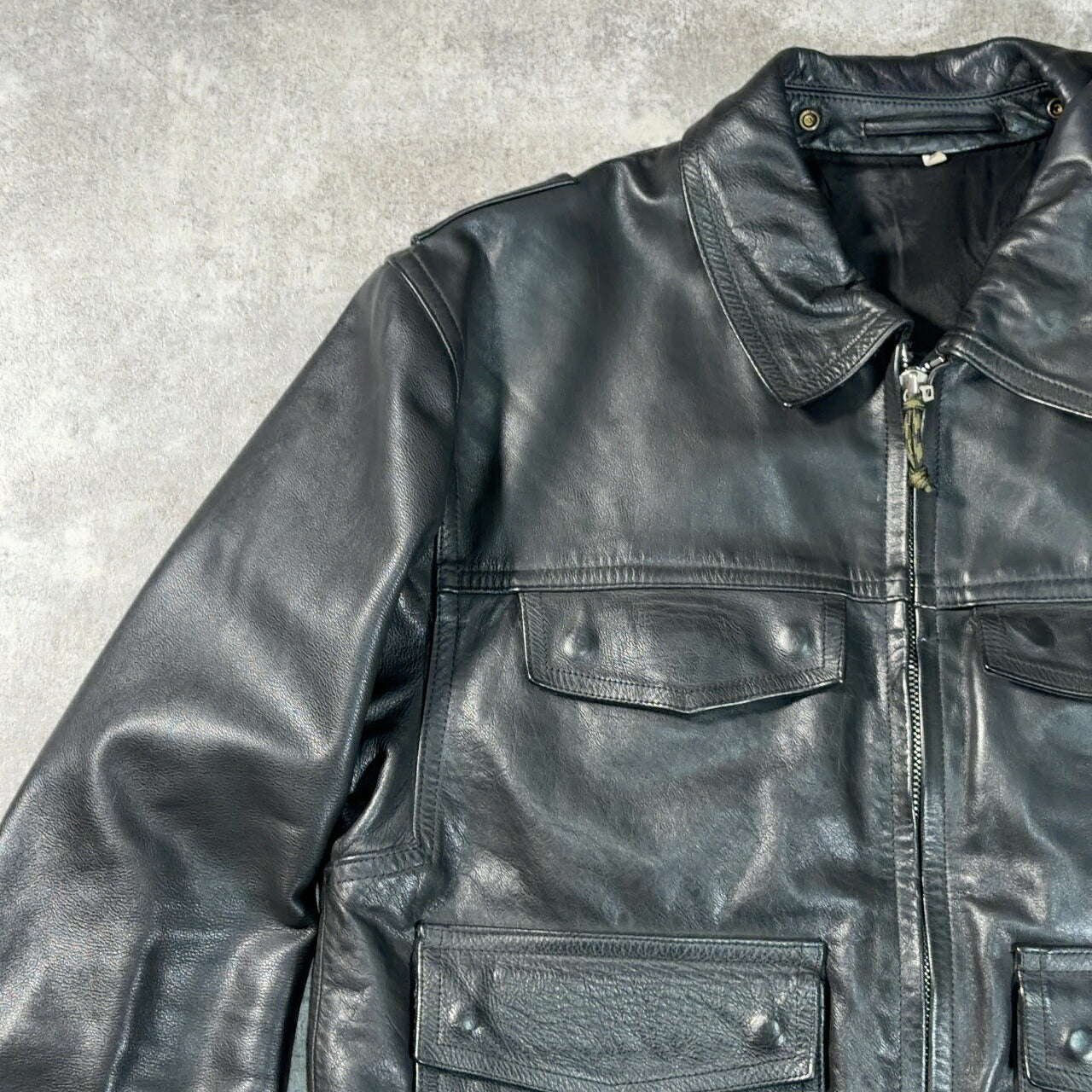 POLIZEI German Police Leather Jacket Black Size 44