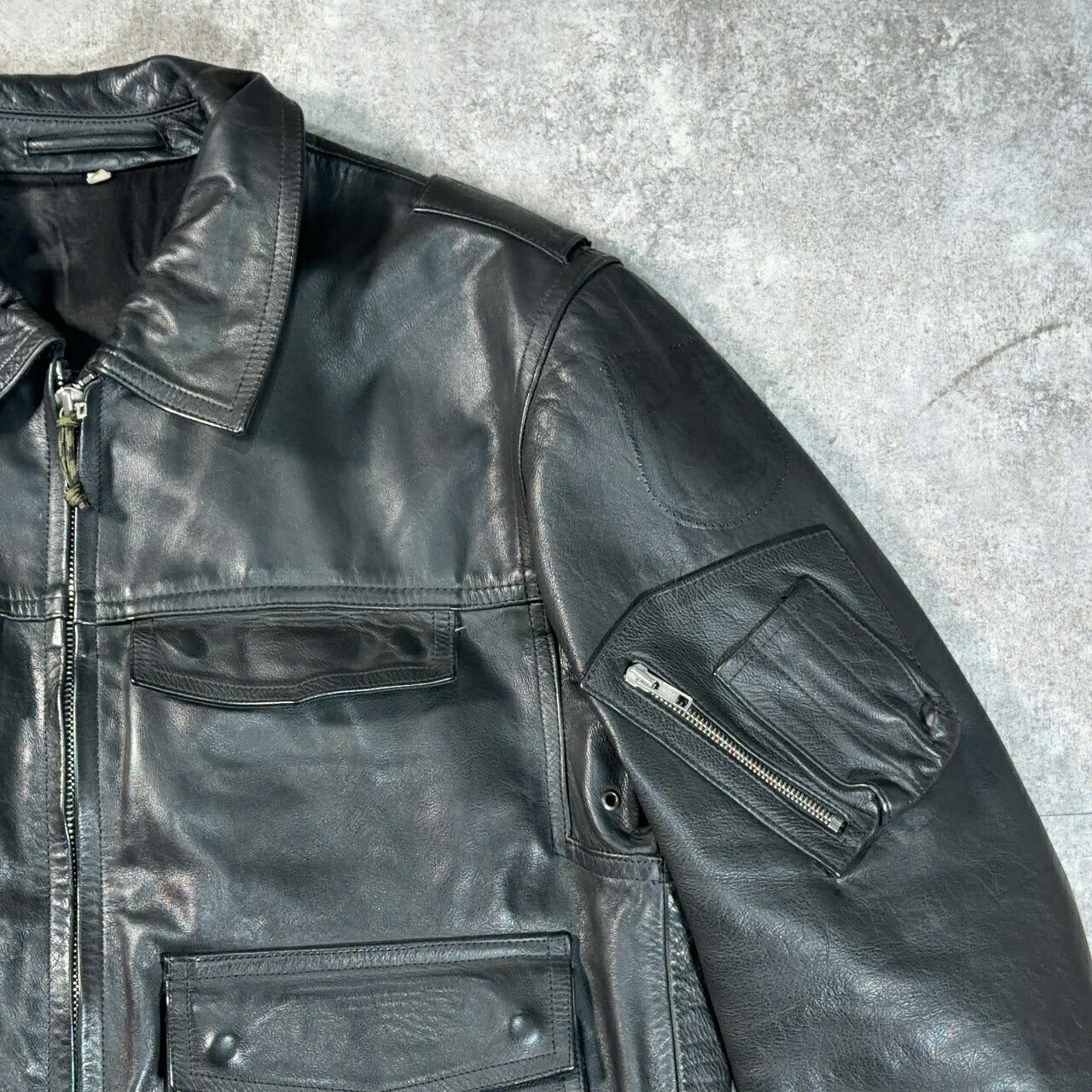 POLIZEI German Police Leather Jacket Black Size 44