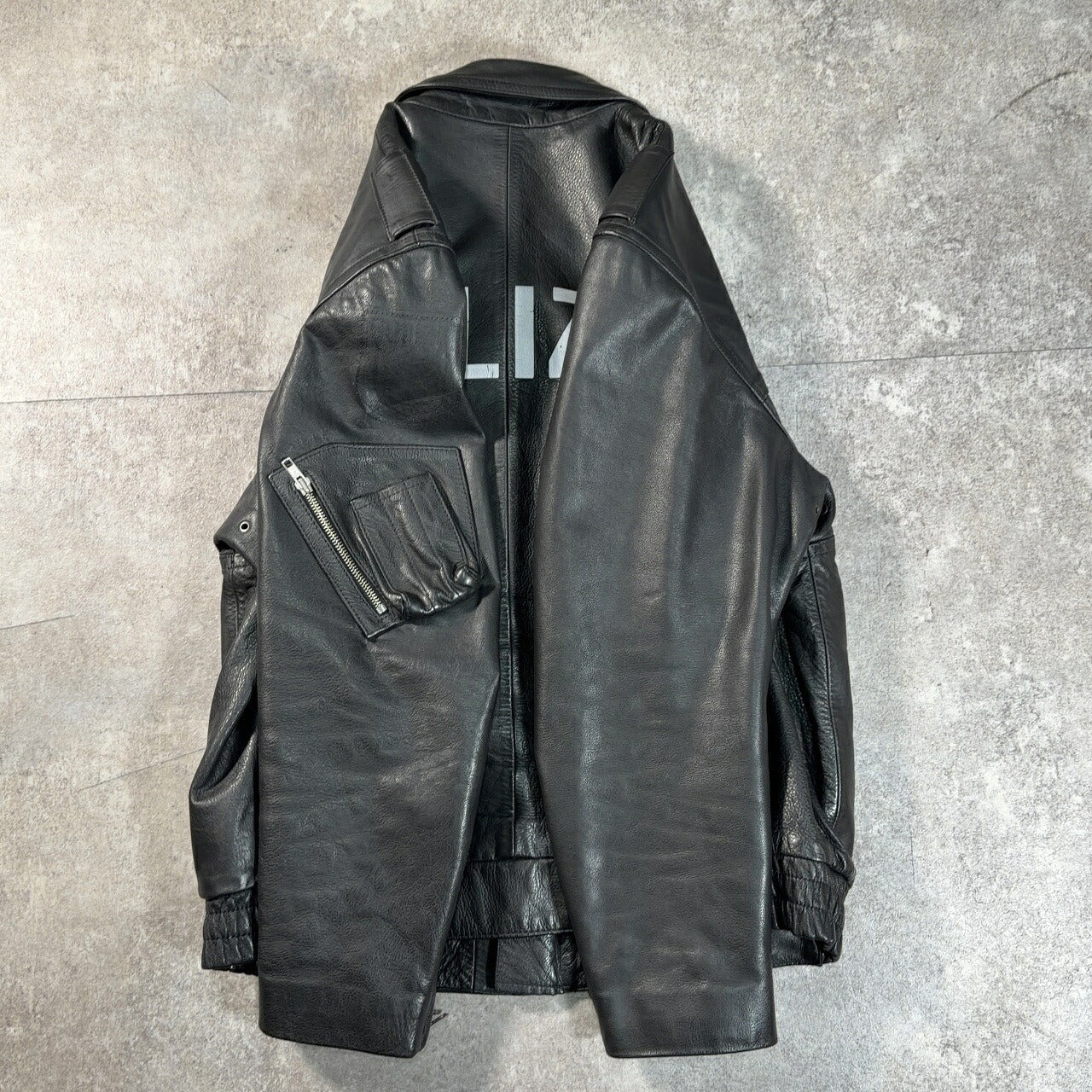 POLIZEI German Police Leather Jacket Black Size 44