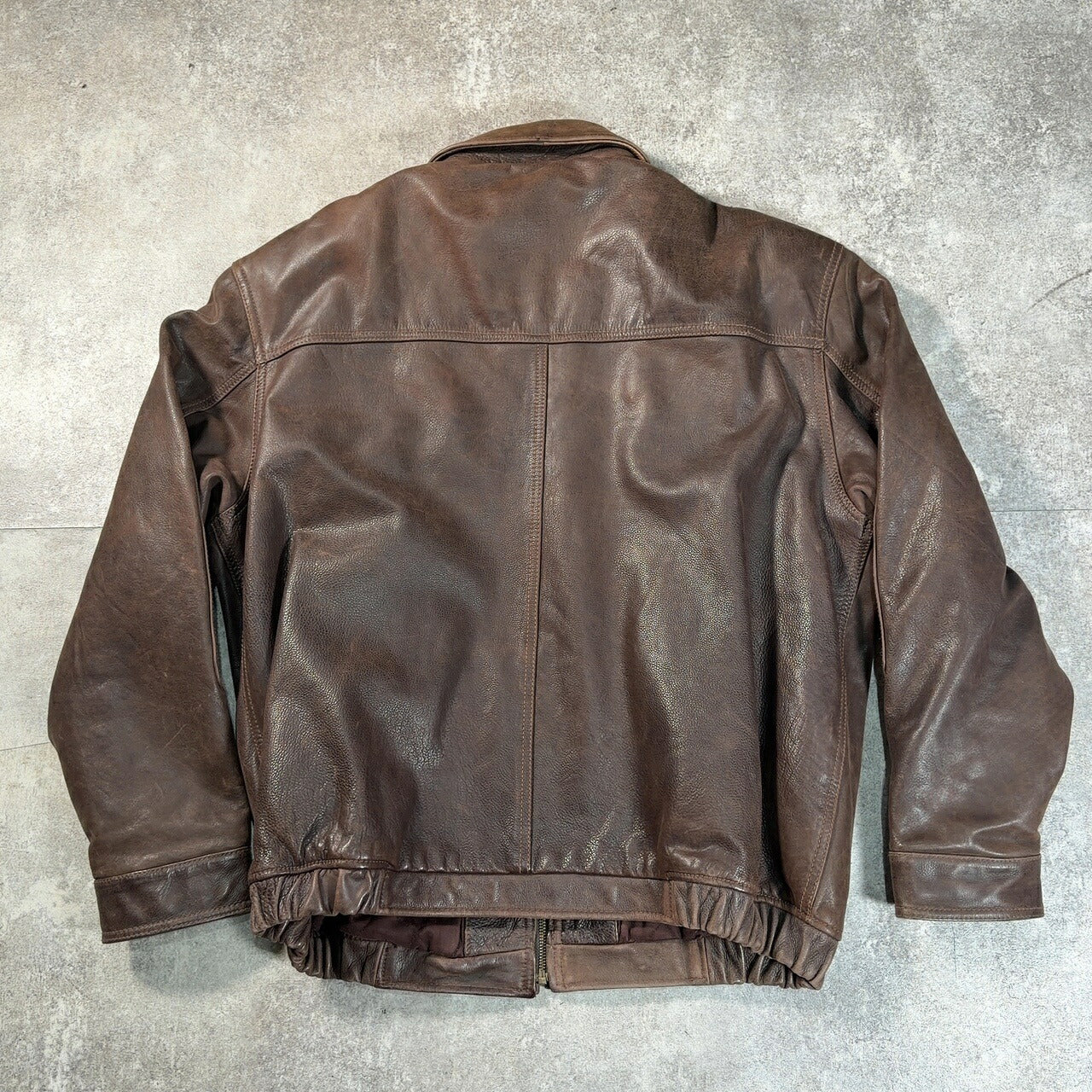 ST. JOHN'S BAY 00s Elbow Patch Leather Jacket Brown Size XL