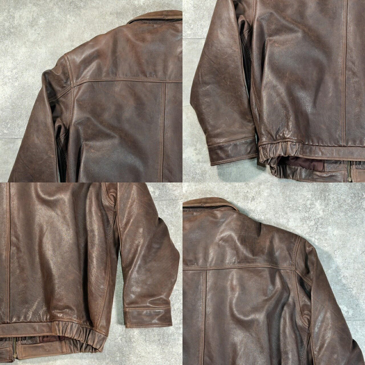 ST. JOHN'S BAY 00s Elbow Patch Leather Jacket Brown Size XL