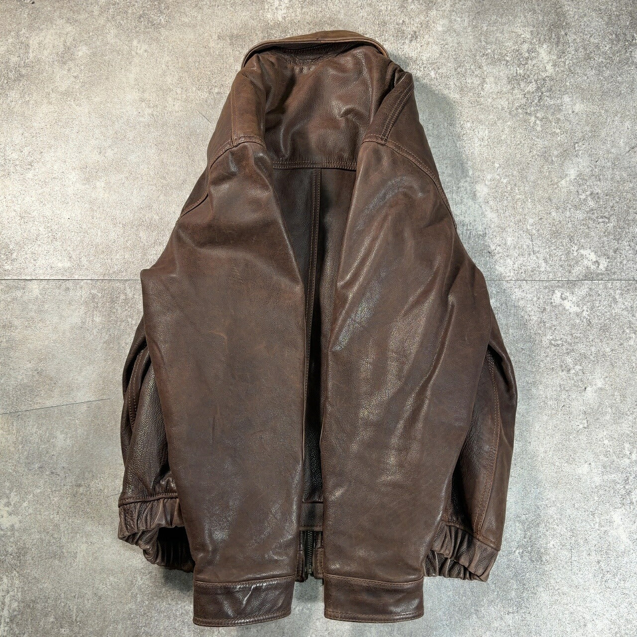 ST. JOHN'S BAY 00s Elbow Patch Leather Jacket Brown Size XL