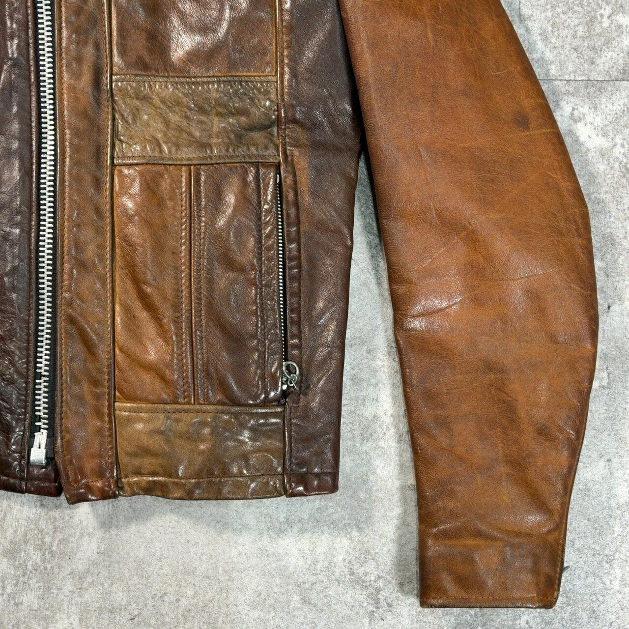 Schott 70s/80s Vintage Leather Trucker Jacket Brown Size S