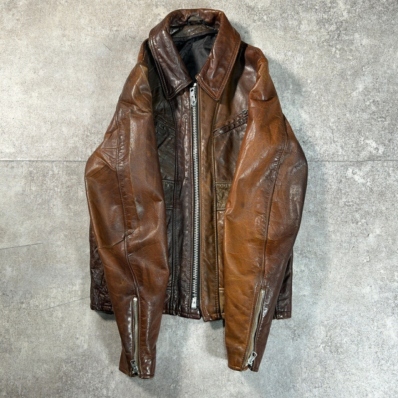 Schott 70s/80s Vintage Leather Trucker Jacket Brown Size S