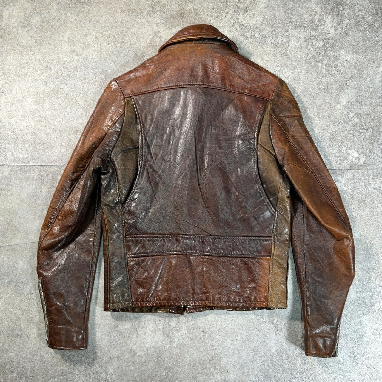 Schott 70s/80s Vintage Leather Trucker Jacket Brown Size S