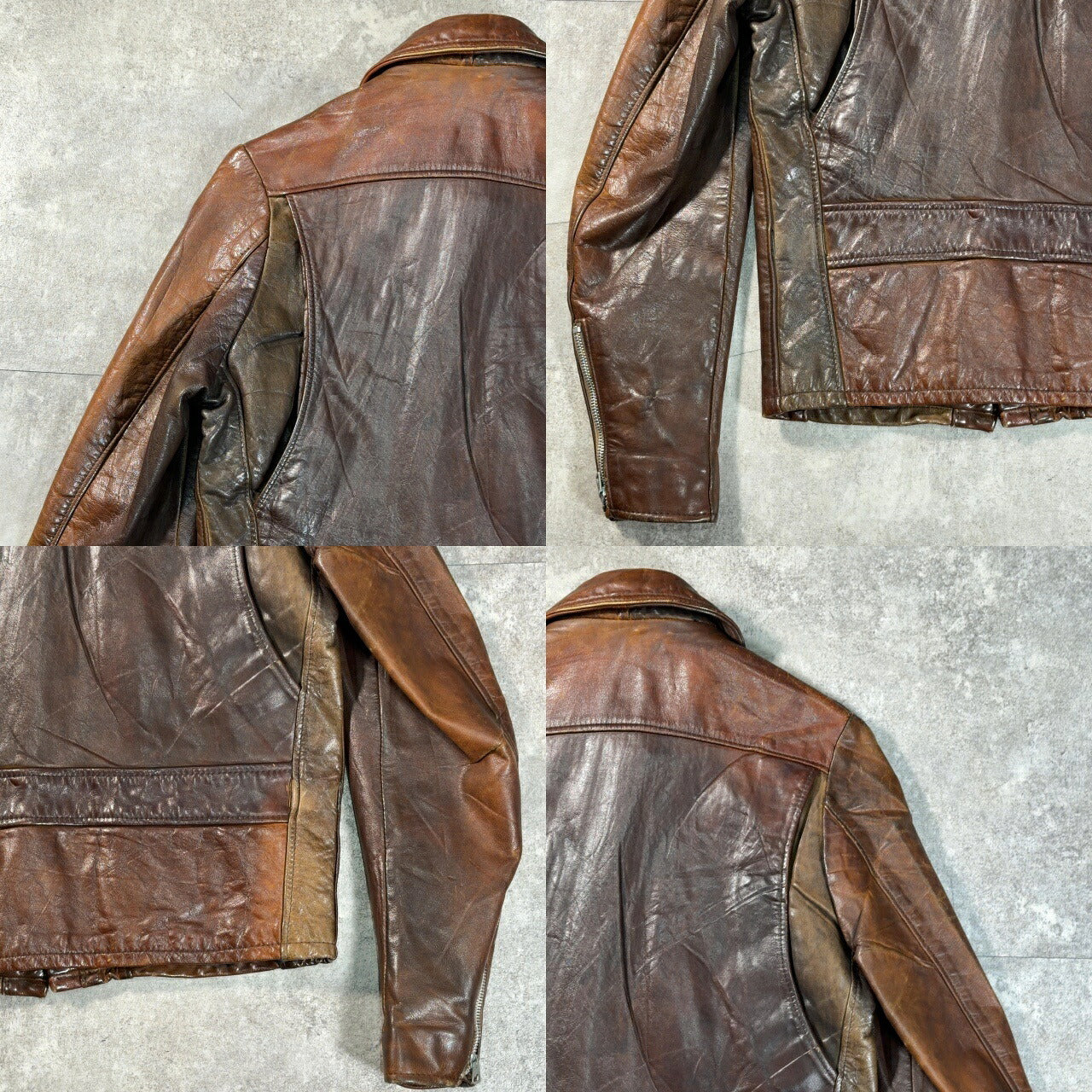 Schott 70s/80s Vintage Leather Trucker Jacket Brown Size S