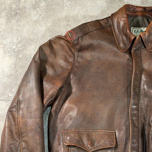 L.L.Bean 80s A-2 Leather Flight Jacket Brown Size 40R