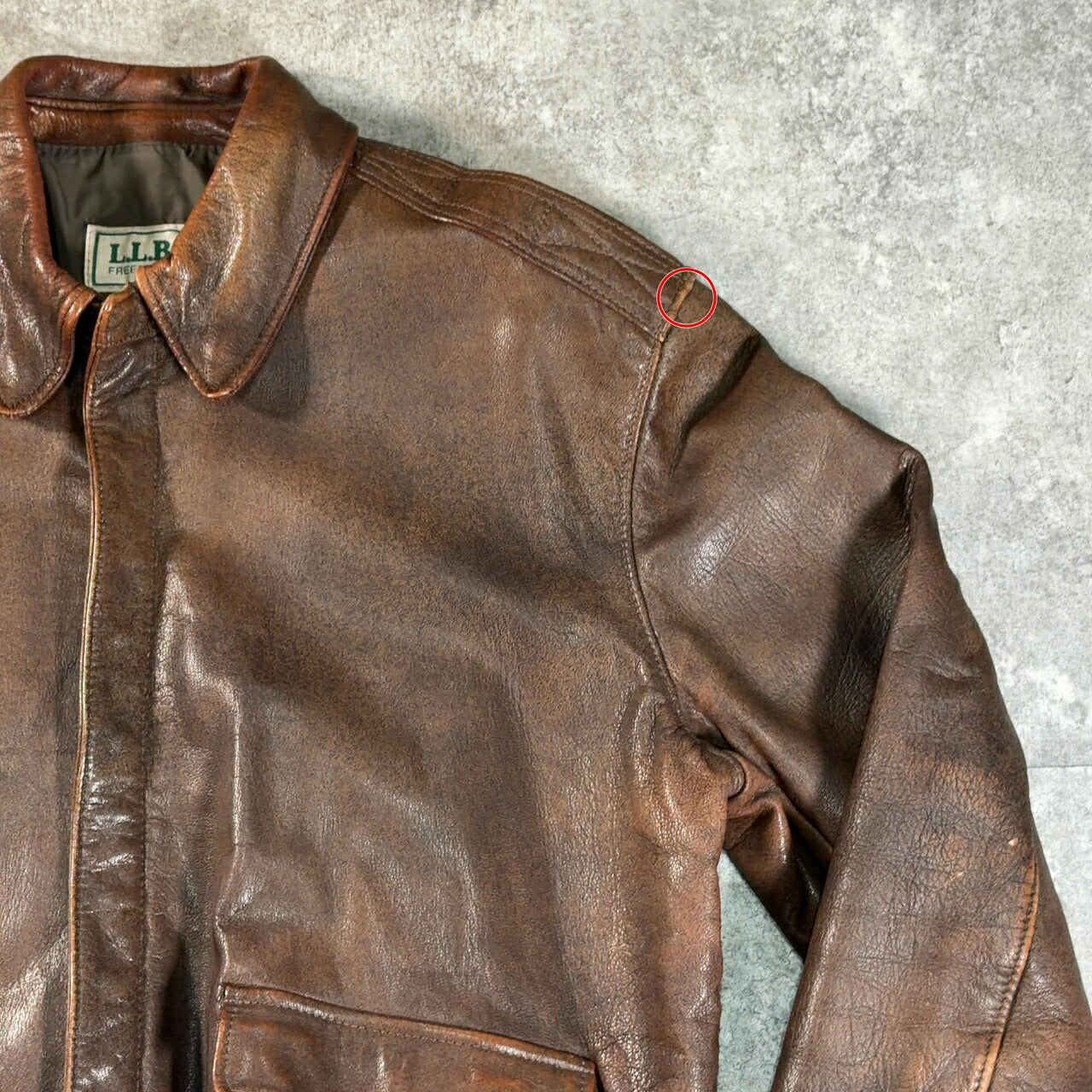 L.L.Bean 80s A-2 Leather Flight Jacket Brown Size 40R