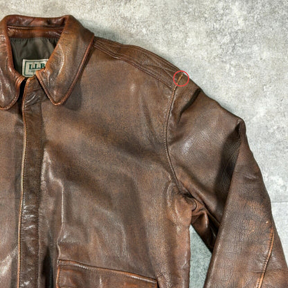 L.L.Bean 80s A-2 Leather Flight Jacket Brown Size 40R